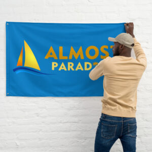Almost Paradise Flag (Horizontal Mount) Open Blue