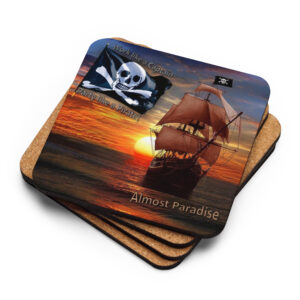 Work Like A Captain, Party Like A Pirate Album Cover Cork-Back Coaster