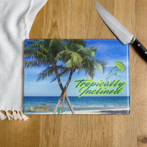 Tropically Inclined Glass Cutting Board
