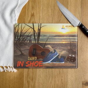 Sand In Shoe Glass Cutting Board