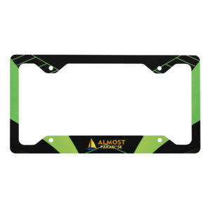 Metal License Plate Frame (Almost Paradise, Laser Lime)